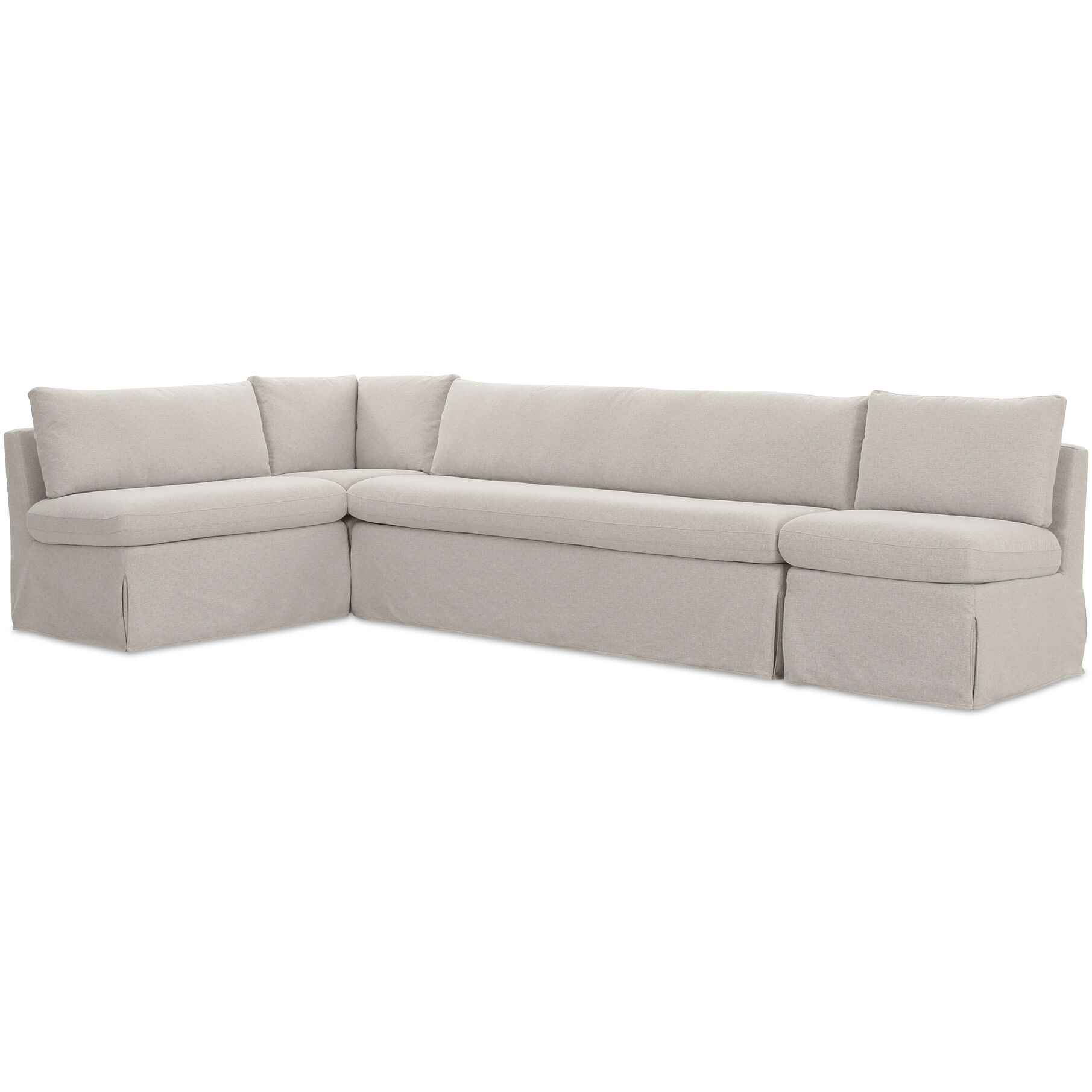 Fable Beige Slipcover Dining Banquette, L-Shape